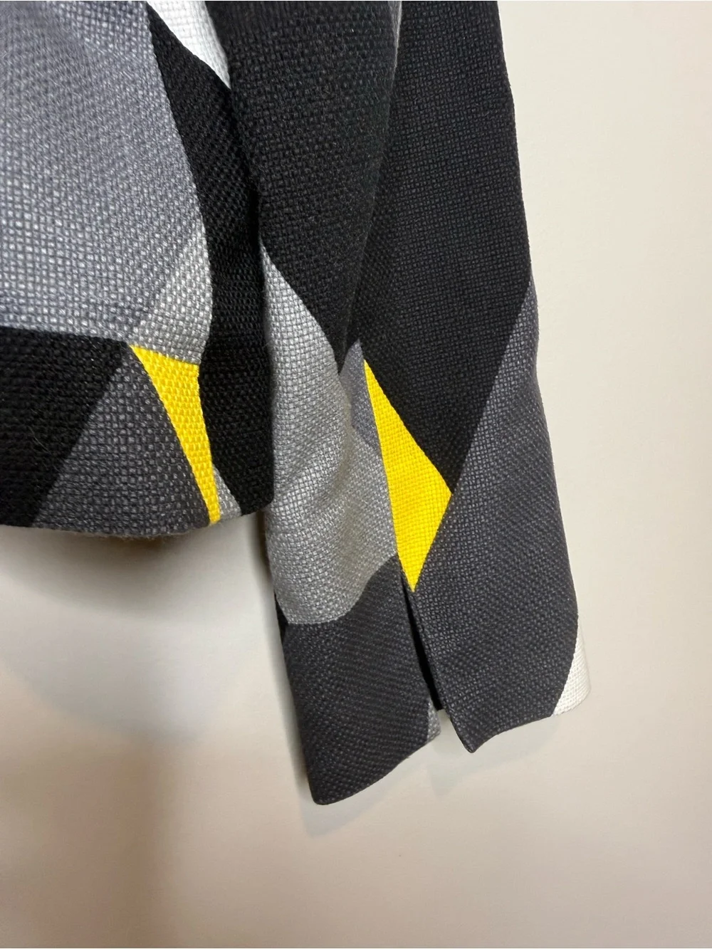 Anne Klein Geometric Print Women’s Jacket in Yellow, Blue & Gray